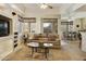 Inviting living room features plush seating, a ceiling fan, and access to the dining area at 4202 E Broadway Rd # 223, Mesa, AZ 85206