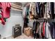 Walk-in closet with ample hanging space, storage boxes, and a small safe at 15630 N 20Th St, Phoenix, AZ 85022