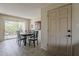 Dining room with sliding door access to the exterior patio at 4201 E Camelback Rd # 74, Phoenix, AZ 85018