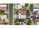 Aerial view of the property showcasing the pool, backyard, and surrounding neighborhood at 190 E Tremaine Ave, Gilbert, AZ 85234
