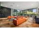 Contemporary resident lounge featuring leather couches, modern lighting and stylish bar at 7180 E Kierland Blvd # 507, Scottsdale, AZ 85254