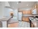 Functional kitchen featuring ample cabinets, a breakfast bar, and white appliances at 2729 N Kenton St, Mesa, AZ 85215