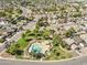Beautiful community pool, landscaping, and nearby homes in the neighborhood at 3855 W Denver St, Chandler, AZ 85226