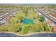 Aerial showing the golf course and lake at 453 S Parkcrest -- # 416, Mesa, AZ 85206