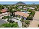 Beautiful aerial view of a spacious home with manicured landscaping and circular driveway at 5320 W Soft Wind Dr, Glendale, AZ 85310
