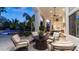 Spacious covered patio with ample seating and view to the backyard at 11307 E Elmhurst Dr, Chandler, AZ 85249
