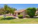 Single-story home featuring a well-manicured lawn, mature shrubs, and a charming tree at 160 Leisure World -- # 160, Mesa, AZ 85206