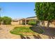 A spacious backyard features mature trees and landscaping, great for outdoor living at 7911 E Posada Ave, Mesa, AZ 85212