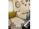 This unique bedroom features stylish décor, comfortable bedding, and quirky, whimsical wall decor at 13819 E Cavalry Dr, Scottsdale, AZ 85262