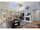 Inviting living room with high ceilings, fireplace, and stylish decor at 3123 E Buena Vista Dr, Chandler, AZ 85249