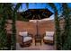 This backyard nook has decorative foliage and ambient lighting at 3123 E Buena Vista Dr, Chandler, AZ 85249