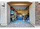 Garage interior with a side entrance and plenty of room for storage at 31502 N 58Th Pl, Cave Creek, AZ 85331
