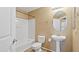 Bathroom with walk-in shower, vanity, and toilet at 4169 E Jasper Dr, Gilbert, AZ 85296