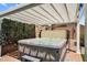 Backyard featuring a relaxing hot tub under a shade structure, enhancing the outdoor experience at 1332 W Blue Ridge Ct, Chandler, AZ 85248