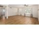 Inviting living room with modern ceiling fan, wood floors and closet at 1959 E Orion St, Tempe, AZ 85283