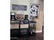 Home coffee bar with a coffee maker, tea station, and stylish decor at 2339 E Evans Dr, Phoenix, AZ 85022