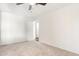 Bedroom featuring carpet, neutral paint, ceiling fan, and a doorway at 2529 N Barber Dr, Mesa, AZ 85215