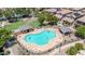 Aerial view of a community pool and recreation area surrounded by homes at 2790 S Alpine Dr, Gilbert, AZ 85295