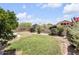 Landscaped backyard featuring a grassy area, trees, and shrubs at 4327 E Desert Sky Ct, Cave Creek, AZ 85331