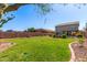 Large grassy backyard featuring pool, mature landscaping, trees and patio at 509 S 111Th Dr, Avondale, AZ 85323