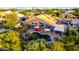 A lush backyard with a sparkling pool, spa, and colorful umbrellas create a private oasis at 2058 E Marlene Dr, Gilbert, AZ 85296