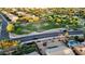 Aerial view of a neighborhood featuring a park and well-kept backyards with pools at 3622 E Sparrow Pl, Chandler, AZ 85286