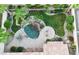 Overhead shot of backyard featuring patio, pool, and abundant desert landscaping at 3622 E Sparrow Pl, Chandler, AZ 85286