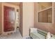 Inviting front porch with a stylish front door, a cozy bench, and a 'hello' welcome mat at 3622 E Sparrow Pl, Chandler, AZ 85286