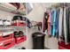 A walk-in closet with adjustable shelving and hanging storage at 17108 N Estrella Vista Dr, Surprise, AZ 85374