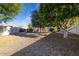 Expansive backyard featuring desert landscaping with mature trees and a covered patio at 3956 N 151St Dr, Goodyear, AZ 85395