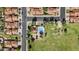 Birds eye aerial view of a park area, swimming pool and neighborhood street at 4182 W Park Ave, Chandler, AZ 85226