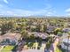 Expansive aerial view of a charming suburban neighborhood with tree-lined streets and mountain views at 8604 S Oak St, Tempe, AZ 85284