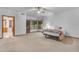 Bedroom with natural light, ceiling fan, and slider doors at 8604 S Oak St, Tempe, AZ 85284