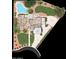 Detailed floor plan highlighting the layout, including the pool, sport court, and patio at 8604 S Oak St, Tempe, AZ 85284