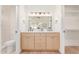 Bathroom with double sink vanity, modern fixtures, and a clean, contemporary design at 967 E Hearne Way, Gilbert, AZ 85234