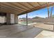 Covered patio with view of pool at 10727 E El Moro Ave, Mesa, AZ 85208
