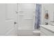 Bathroom featuring a tub with shower, a toilet, and a sink with a white vanity cabinet at 14360 W Pershing St, Surprise, AZ 85379