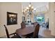Open dining room with stylish furnishings offering seamless flow to the living spaces at 1940 N Stevens Cir, Mesa, AZ 85205