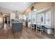 Bright eat-in kitchen with gray island, stainless appliances, and lots of natural light at 26647 N 43Rd N St, Cave Creek, AZ 85331