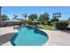 Sparkling pool in backyard with ample patio space, lush plants, and a basketball court at 26647 N 43Rd N St, Cave Creek, AZ 85331