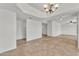 Expansive living room with tile flooring and neutral walls, ready for personalized decor at 3046 E Dover St, Mesa, AZ 85213