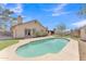 Inviting pool with patio area, lush lawn, and charming backyard at 3046 E Dover St, Mesa, AZ 85213