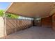 Covered patio with privacy lattice and metal posts at 3538 W Sierra Vista Dr, Phoenix, AZ 85019