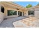 Covered back patio with a ceiling fan overlooking a backyard at 422 E Kaibab Pl, Chandler, AZ 85249