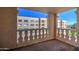 Balcony view shows the lush landscaping in the area, as well as other buildings at 7920 E Camelback Rd # 609, Scottsdale, AZ 85251