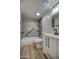 Updated bathroom features a shower-over-tub with modern tile, and new vanity with updated fixtures at 7920 E Camelback Rd # 609, Scottsdale, AZ 85251