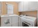 Bright laundry room featuring modern white washer and dryer set at 8259 W Carol Ave, Peoria, AZ 85345