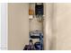A small closet space is pictured with shelving for extra storage and organization options at 8421 E Main St # 116, Mesa, AZ 85207