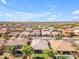 An aerial view showcases a desert community with lush greenery and a tranquil pool at 2459 E Lindrick Dr, Gilbert, AZ 85298
