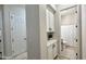 Bathroom area highlighting cabinets and countertop space along with a view into the shower at 4277 E Blue Sage Ct, Gilbert, AZ 85297